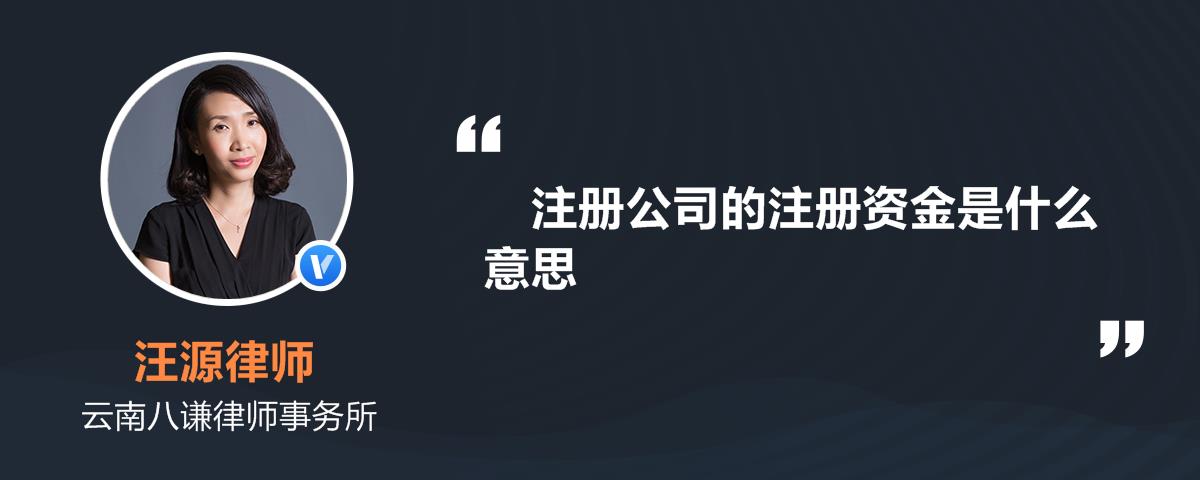 注册公司的注册资金是什么意思