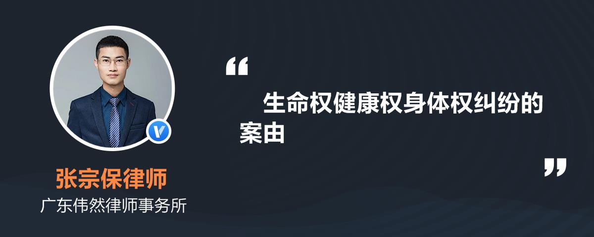 生命权健康权身体权纠纷的案由