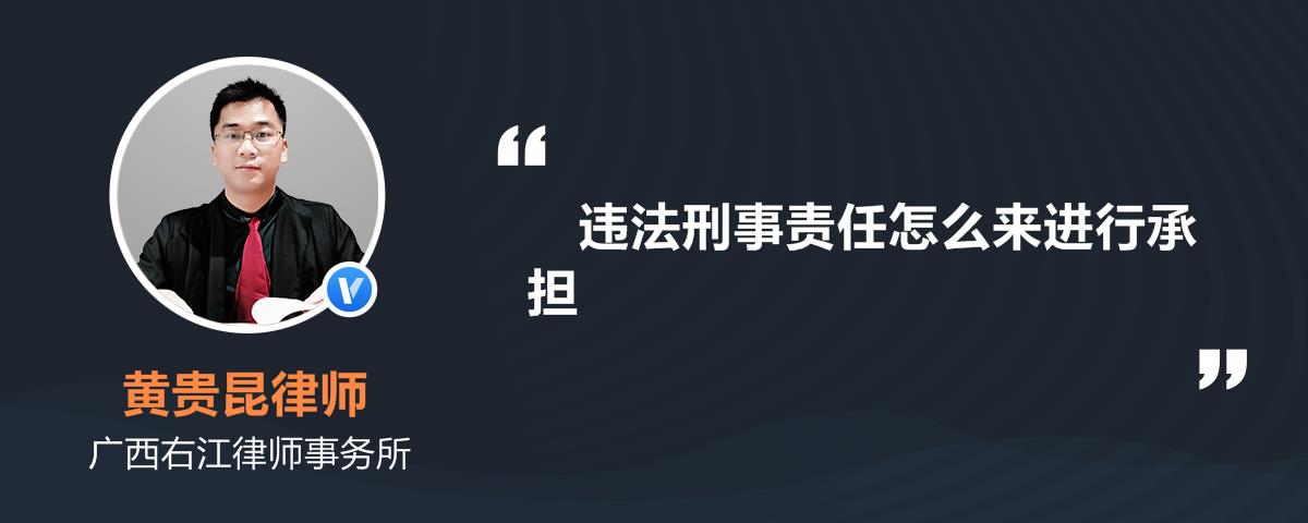 违法刑事责任怎么来进行承担黄贵昆律师精选解答-律图