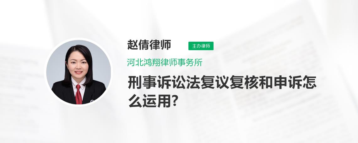 刑事诉讼法复议复核和申诉怎么运用?