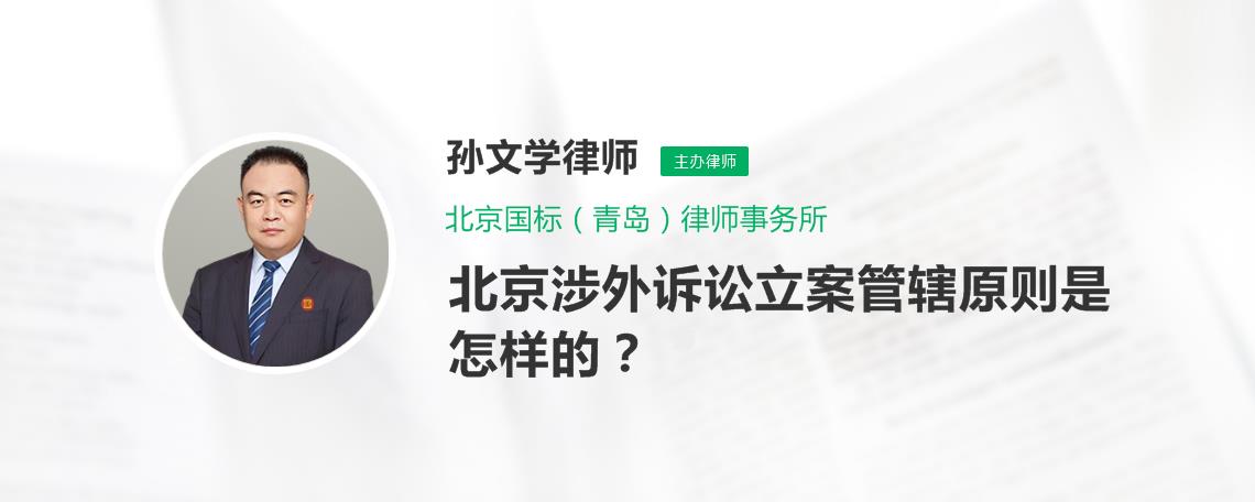 北京涉外訴訟立案管轄原則是怎樣的