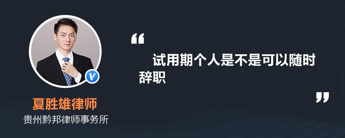 試用期個人是不是可以隨時辭職