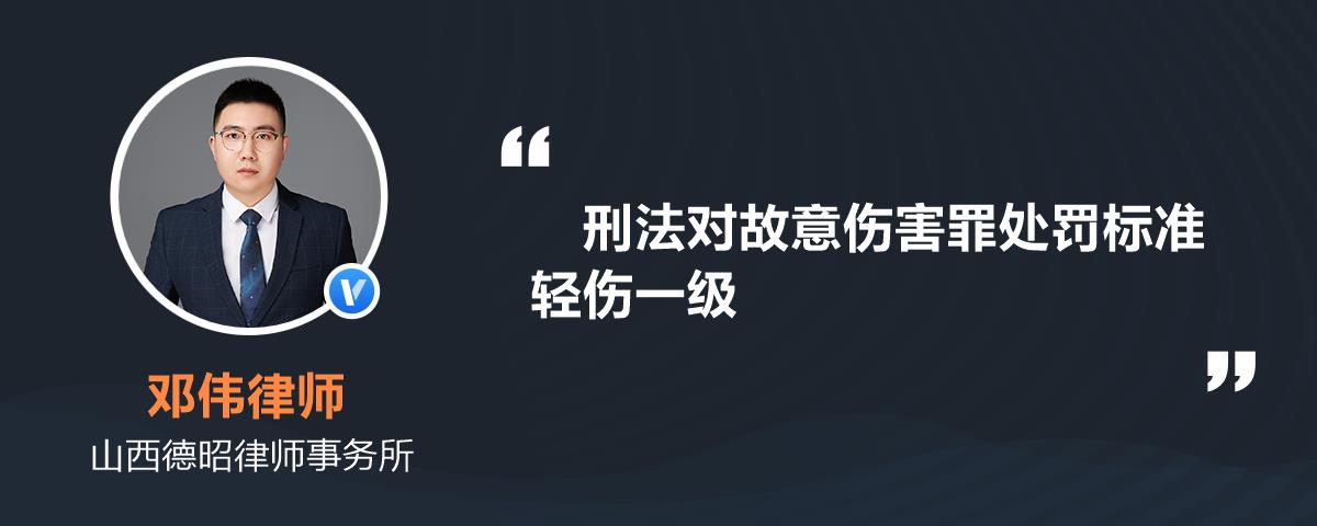 刑法對故意傷害罪處罰標準輕傷一級