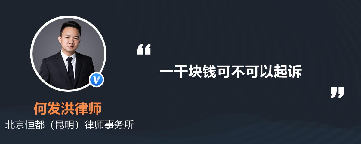 一千块钱可不可以起诉