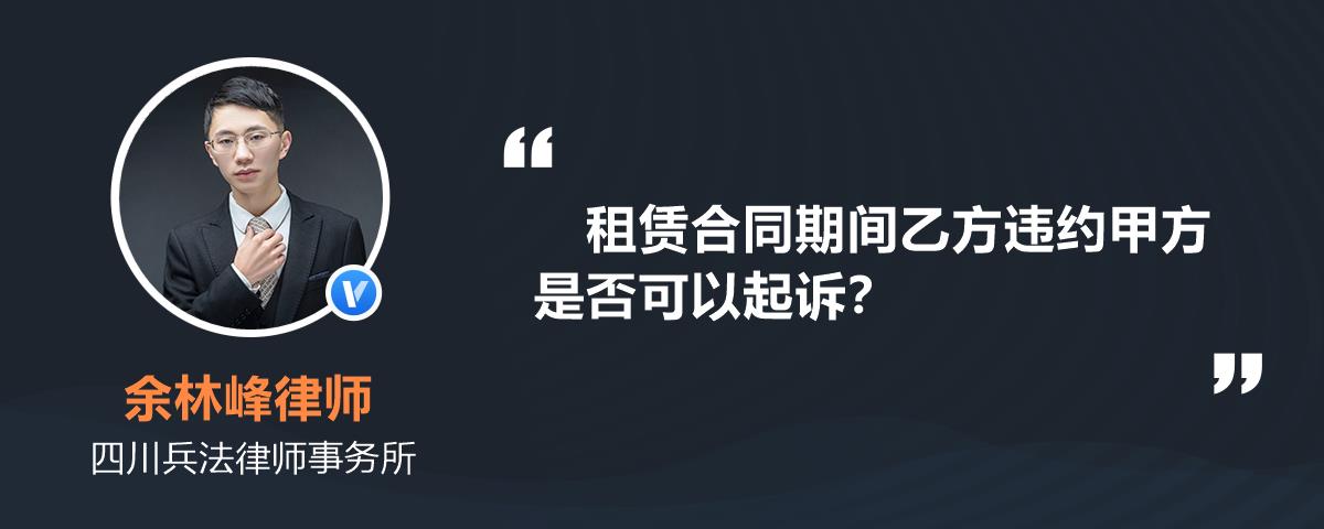 租賃合同期間乙方違約甲方是否可以起訴?