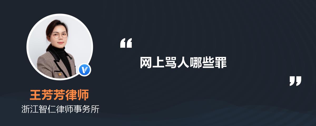 网上骂人哪些罪