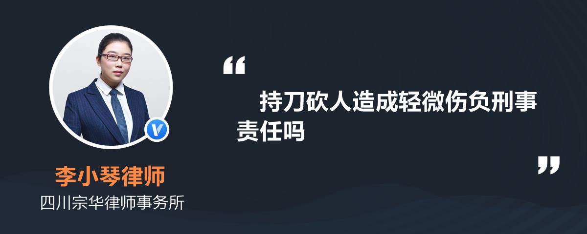 持刀砍人造成輕微傷負刑事責任嗎