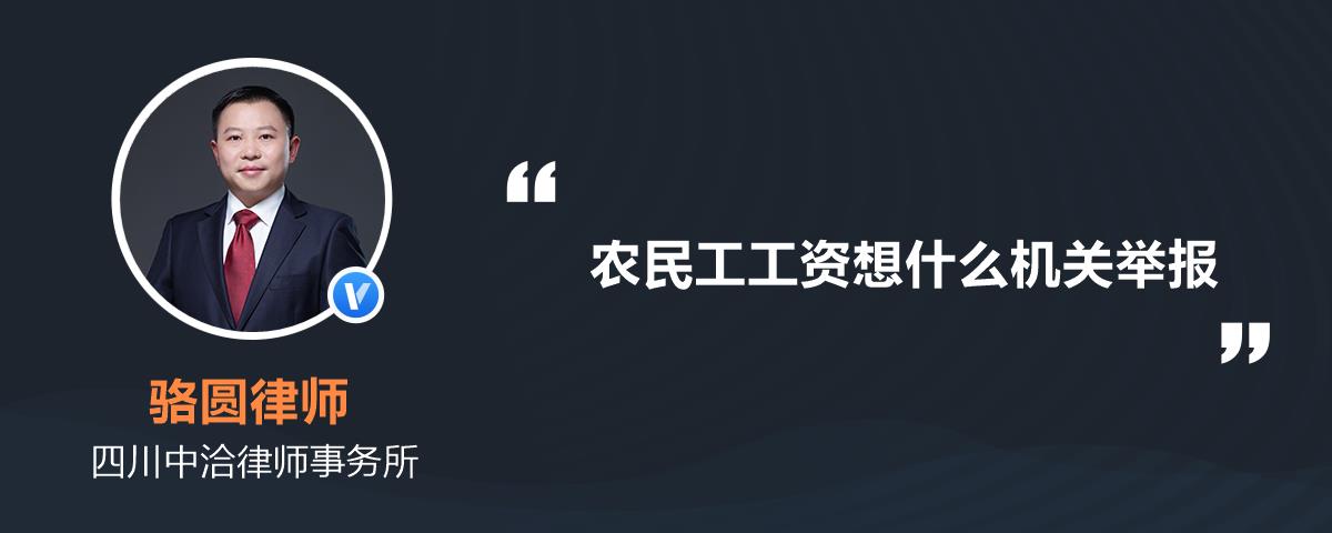 农民工工资想什么机关举报